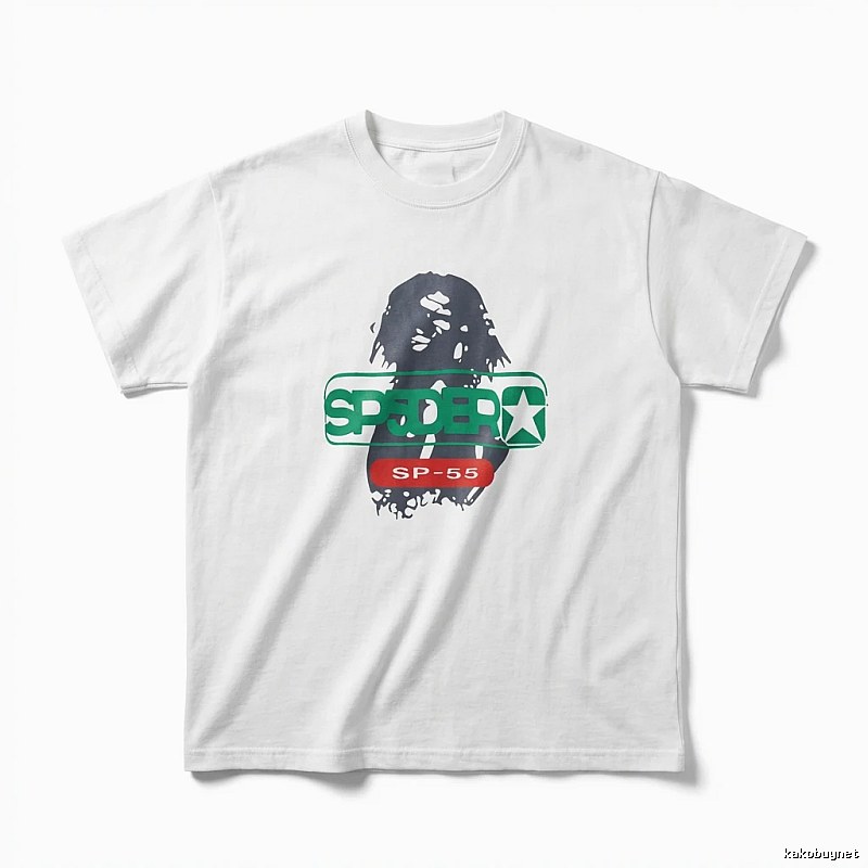 Sp5der Portrait Print Short-sleeved White T-shirt