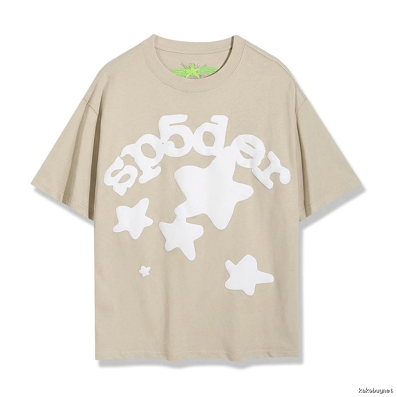 Sp5der Star Trendy Brand Khaki T-shirt