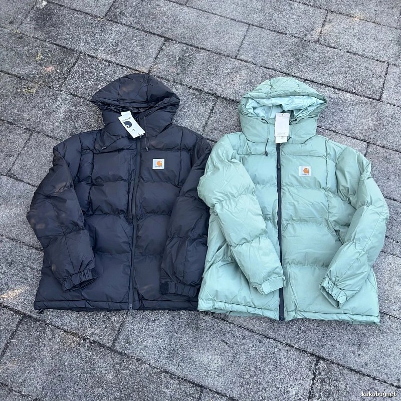 Square Chest Patches And Quilted Cold-Weather Padding Hooded Puffer Jacket - Carhartt Layering Edit