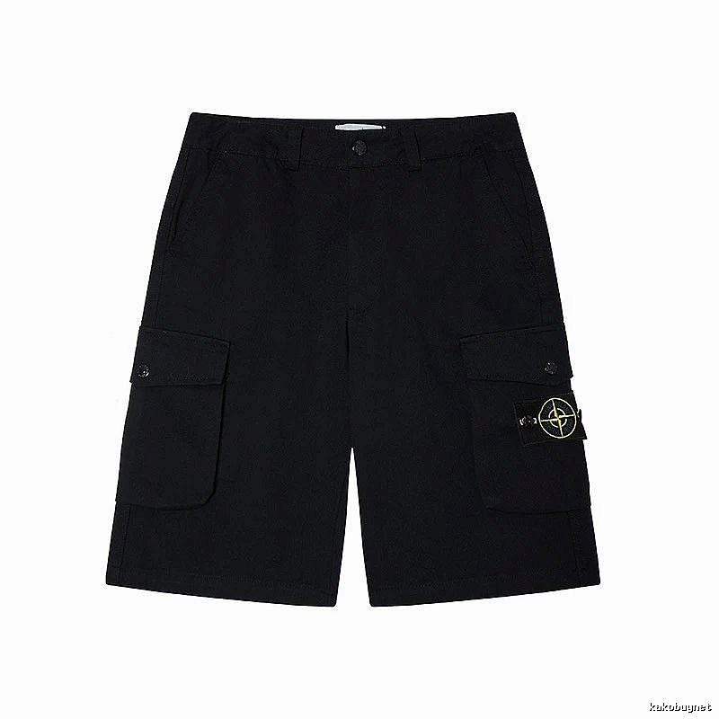 Stone Island Classic Workwear Style Black Cargo Shorts