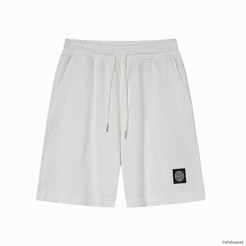 Stone Island Emblem Casual Style White Shorts