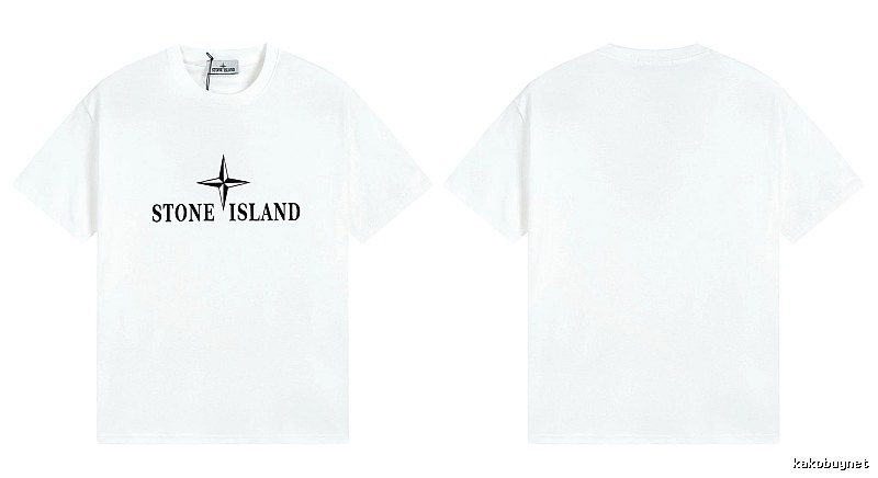 Stone Island Printed Street Style White T-Shirt