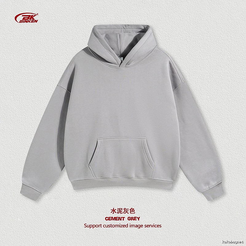 Streetwear Pullover hoodie Navy Blank Kangaroo with Practical Shape