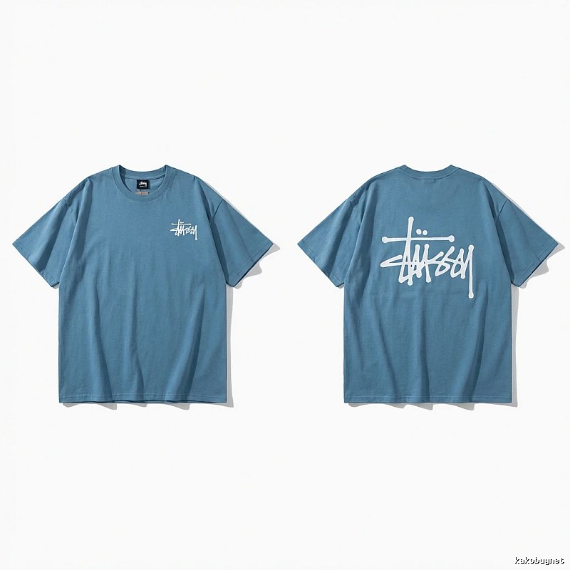 Stussy basic simple style blue T-shirt