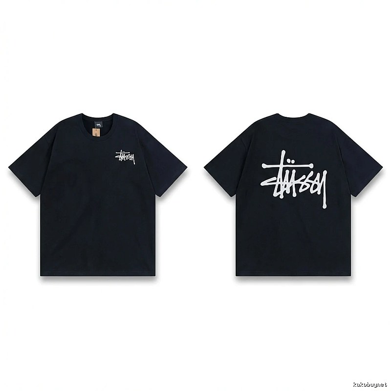 Stussy basic style simple black T-shirt