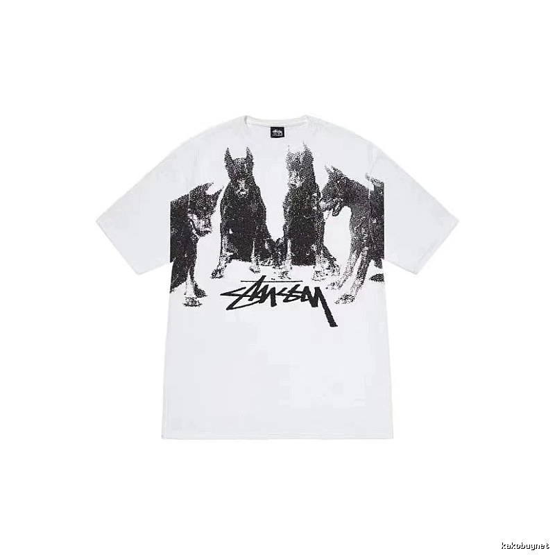 Stussy Casual Graphic T-shirt Black White Stussy for Streetwear Looks
