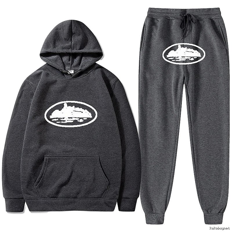 Stussy Dark Gray Tracksuit Set Campus Look Logo