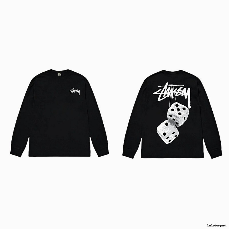 Stussy dice print style black long-sleeve