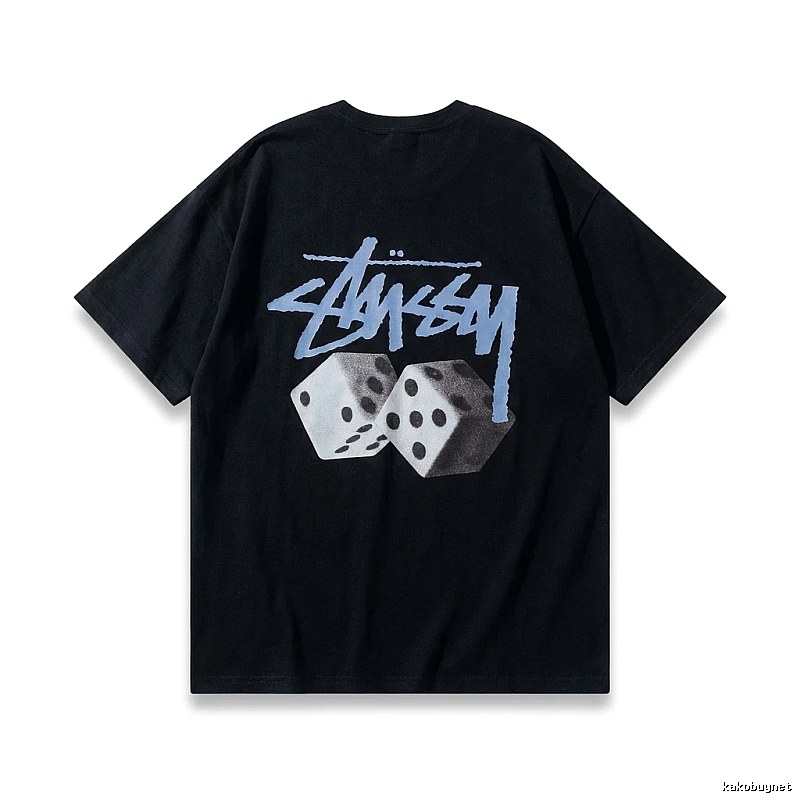 Stussy Dice Trendy Brand Black T-shirt