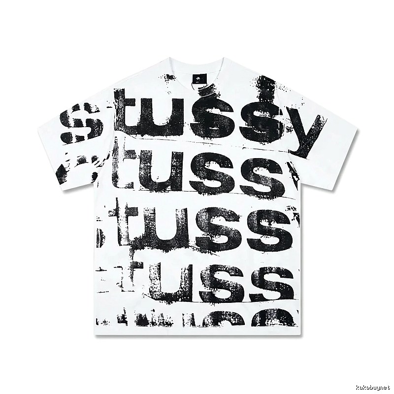 Stussy letter print white T-shirt