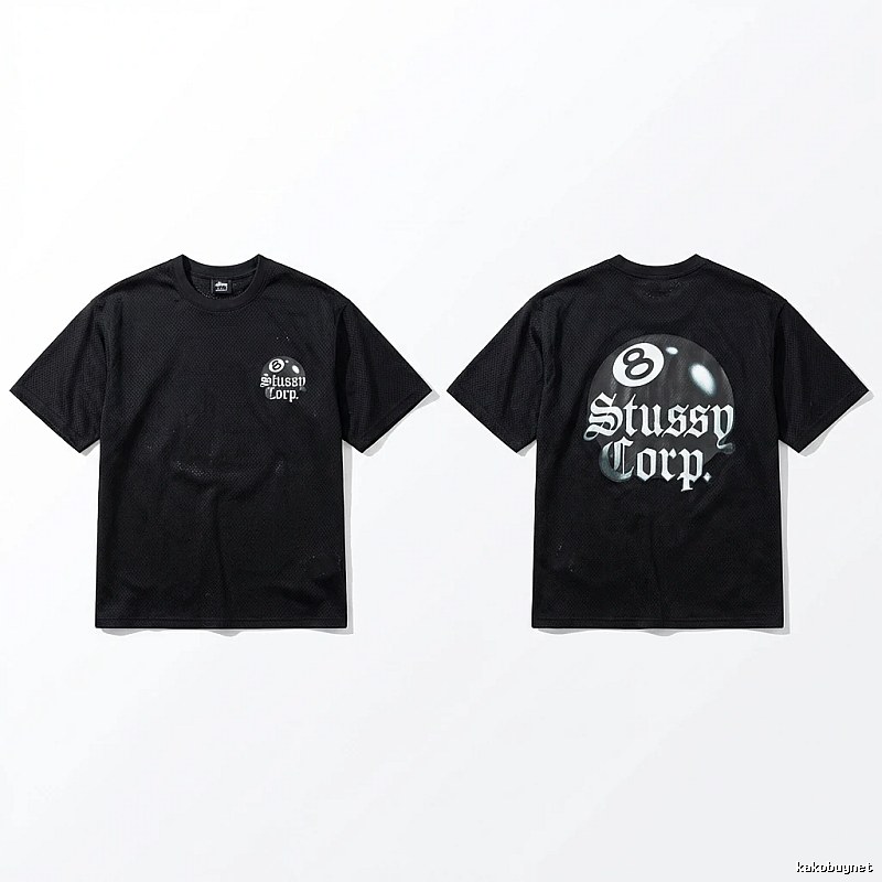 Stussy No.8 Retro Style Black T-shirt