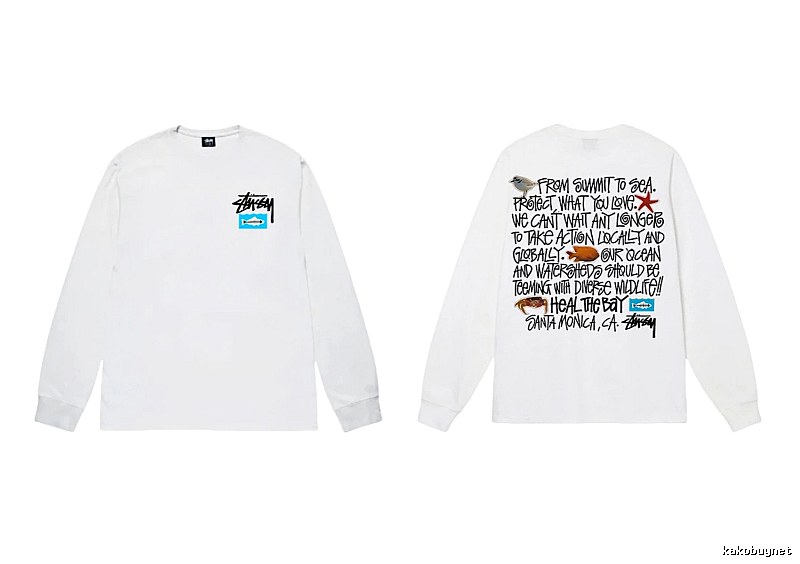 Stussy Ocean Style White Long-sleeve Shirt