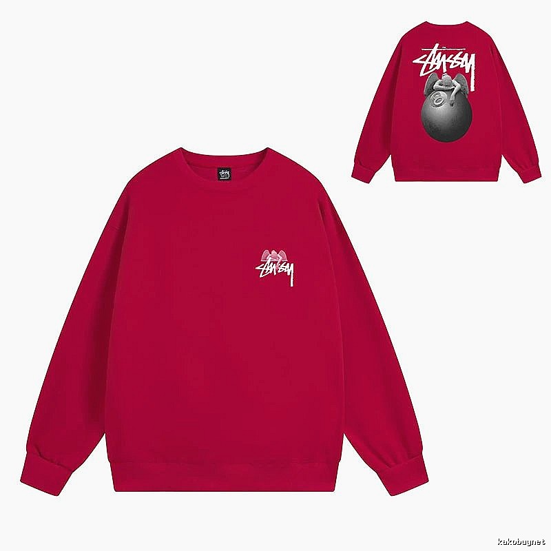 Stussy Red Style 538 Graphic SweatShirt Match Day