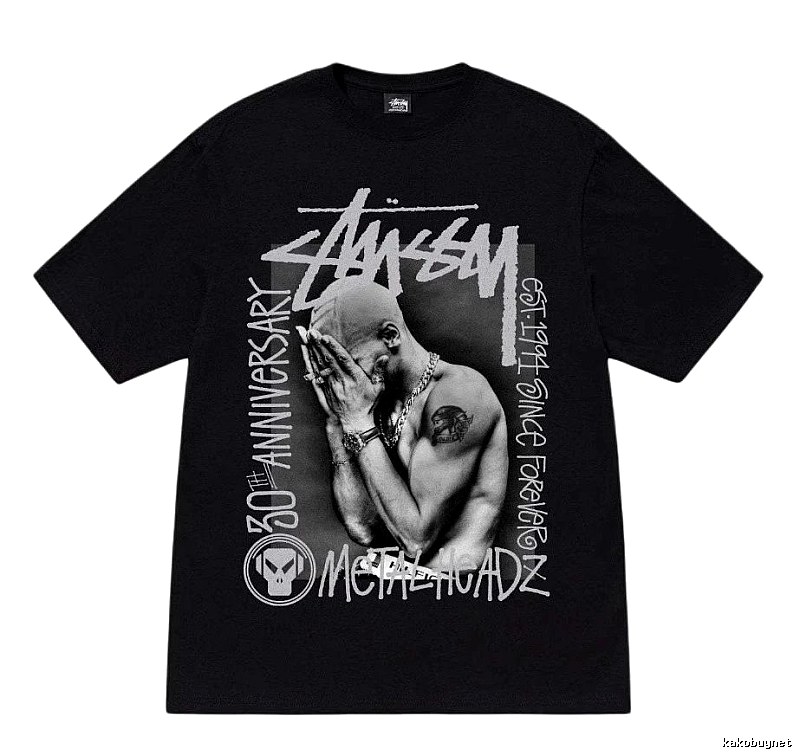 Stussy Statement Graphic T-shirt Black White Stussy for Easy Pairing