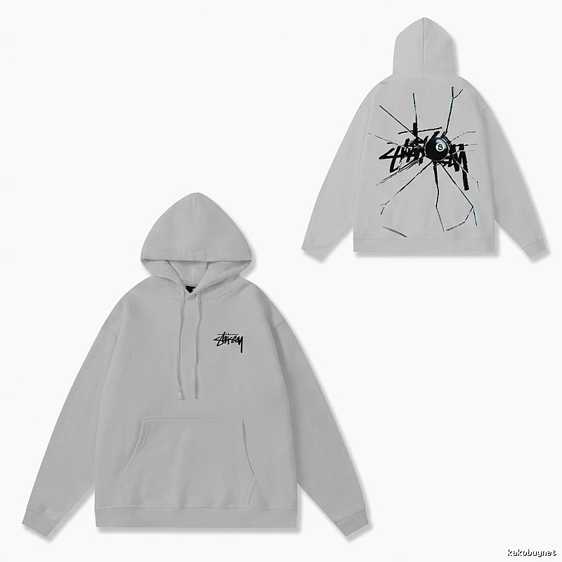 Stussy trendy and cool light gray hoodie