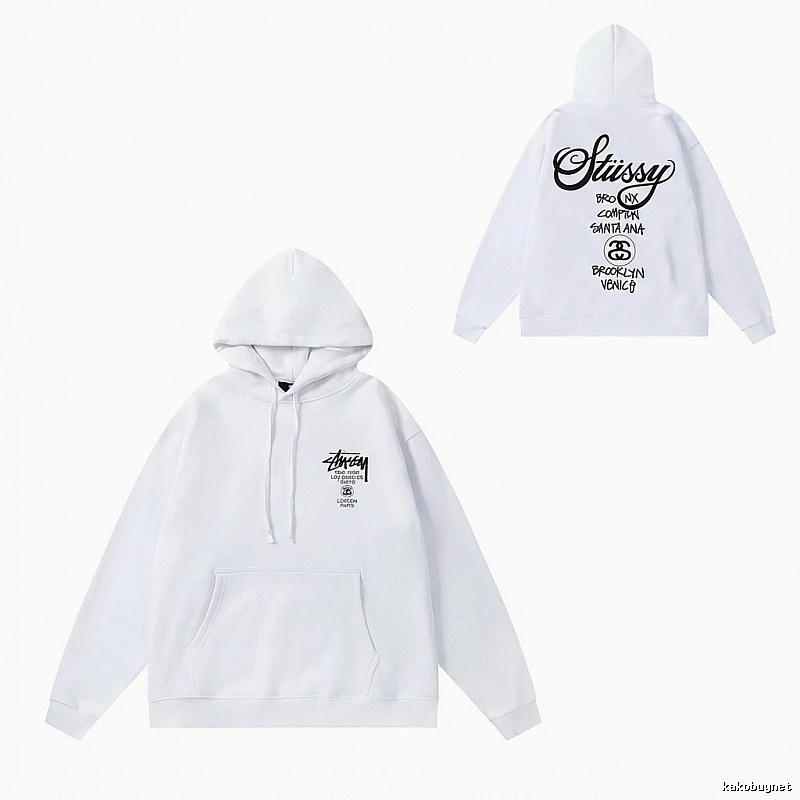 Stussy trendy and cool style white hoodie