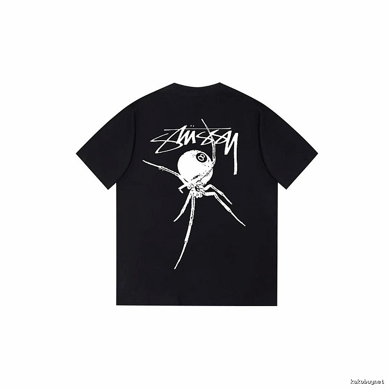 Stussy Urban Graphic T-shirt Black White Stussy with Statement Pattern