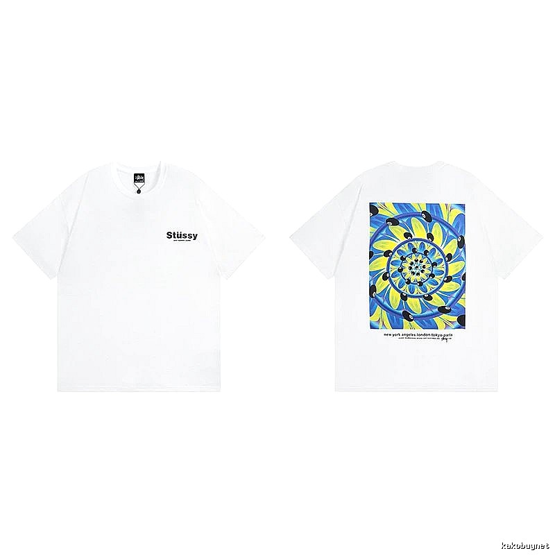 Stussy White Spider Graphic T-Shirt Clean Finish Logo