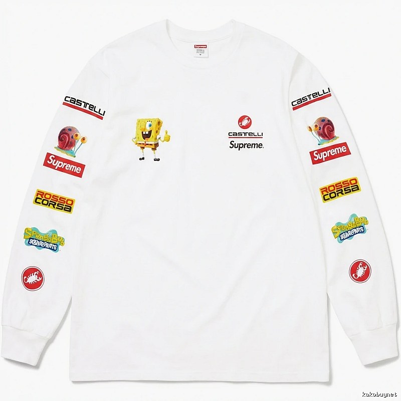 Supreme cartoon trendy white sweatshirt