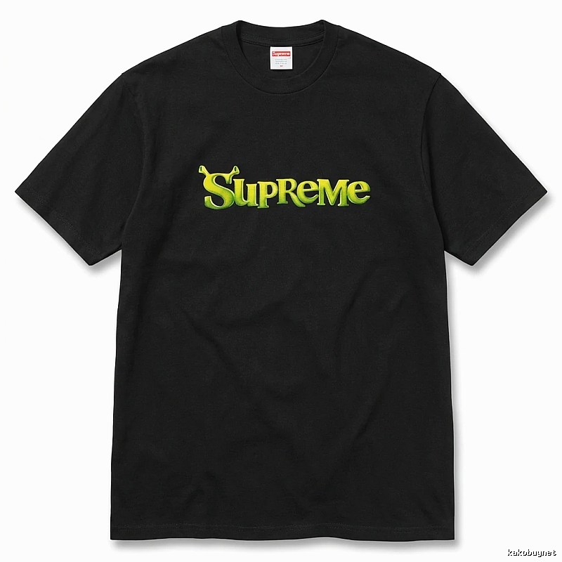 Supreme Letter Style Black T-shirt