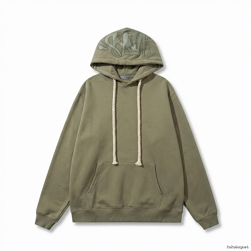 SynaWorld Graffiti-style Olive Green Hoodie