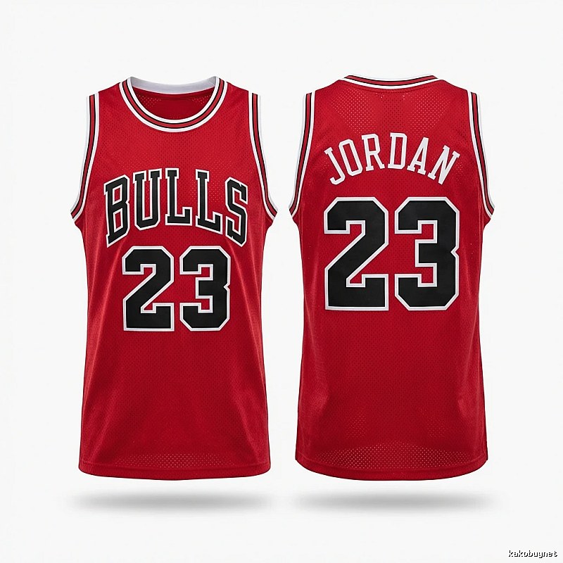 The retro red jersey of the Michael Jordan.