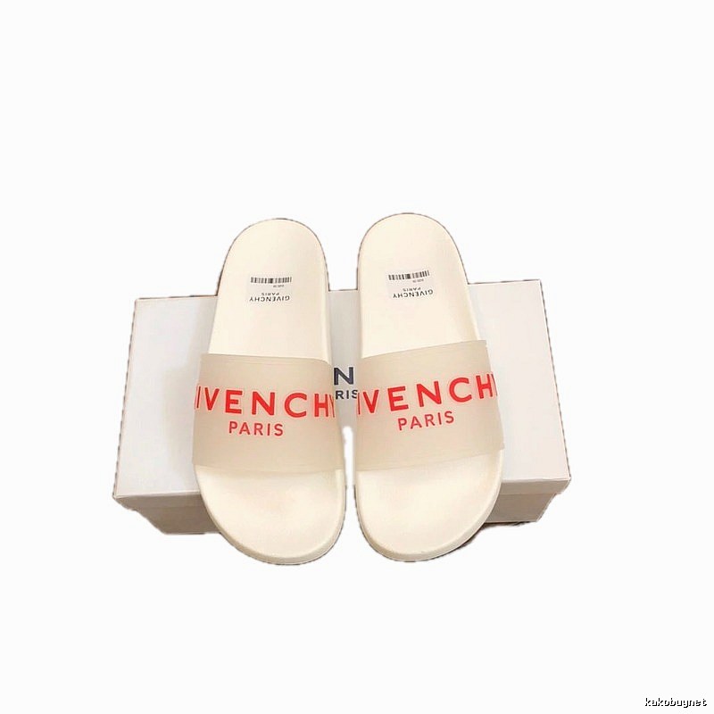 Trendy Brand Givenchy Letter Print White Slides