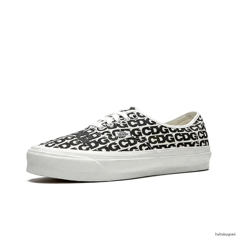 Vans CDG Printed Black and White Canvas Shoes