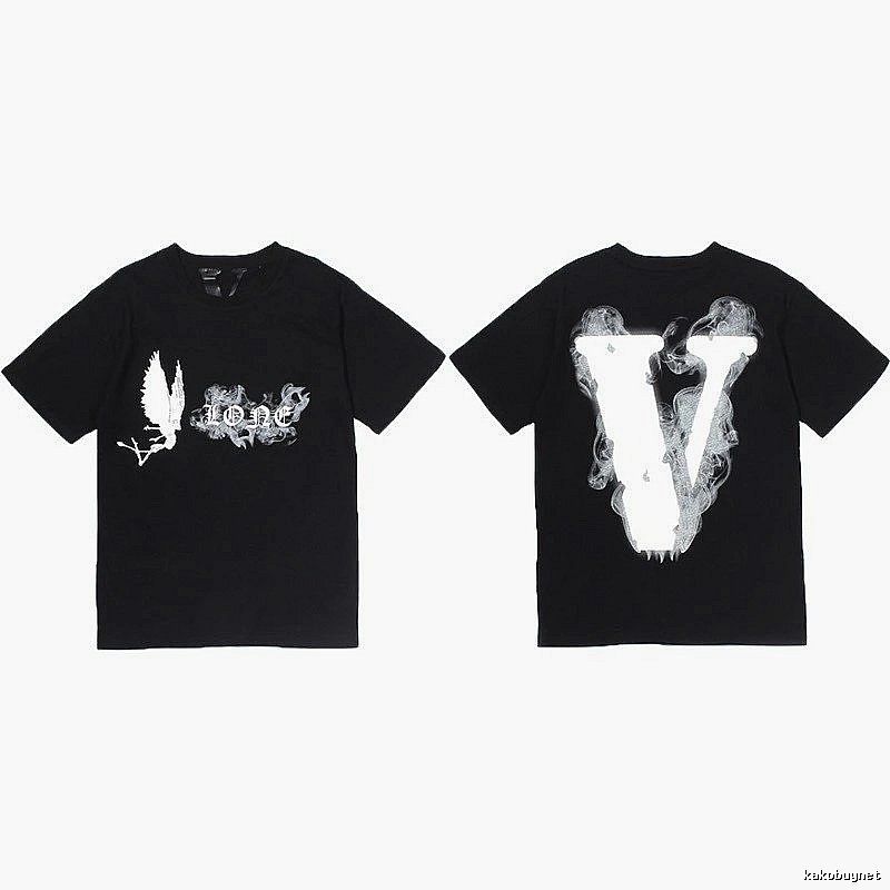 Vlone Premium Style Logo T-shirt Black Purple Vlone for Minimal Outfits