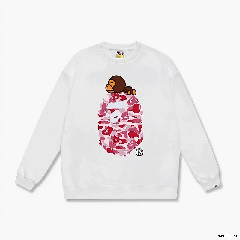 White hoodie in the style of Bape ape man camouflage