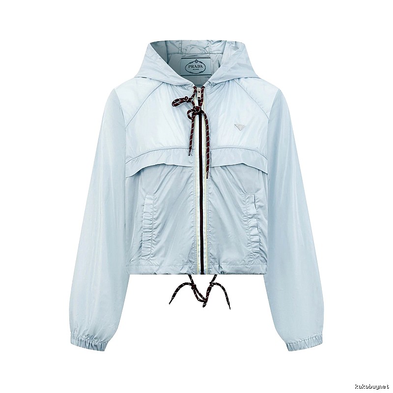 Zip Jacket with Drawcord Zip Detail from Prada